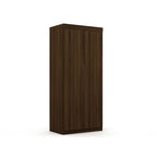 Armoire / Penderie autonome avec tiroirs et étagères ouvertes Bleu Nuit / Marron / Blanc – 1 personne