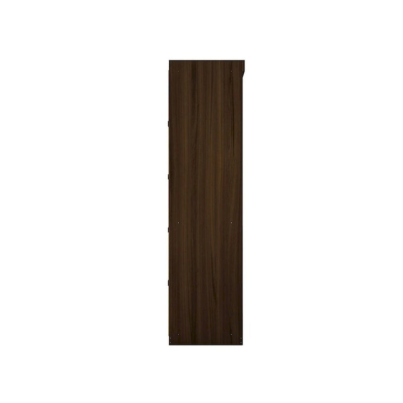 Armoire / Penderie autonome avec tiroirs et étagères ouvertes Bleu Nuit / Marron / Blanc – 1 personne