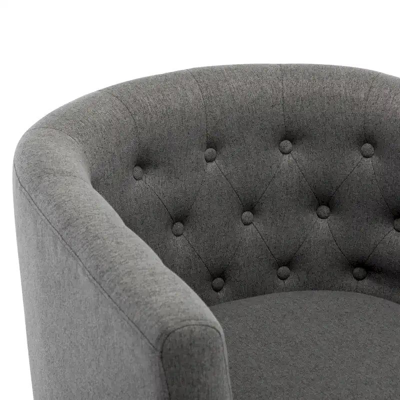 Fauteuil club en lin capitonné, jaune / gris foncé / bleu / gris clair, une place