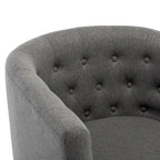 Fauteuil club en lin capitonné, jaune / gris foncé / bleu / gris clair, une place