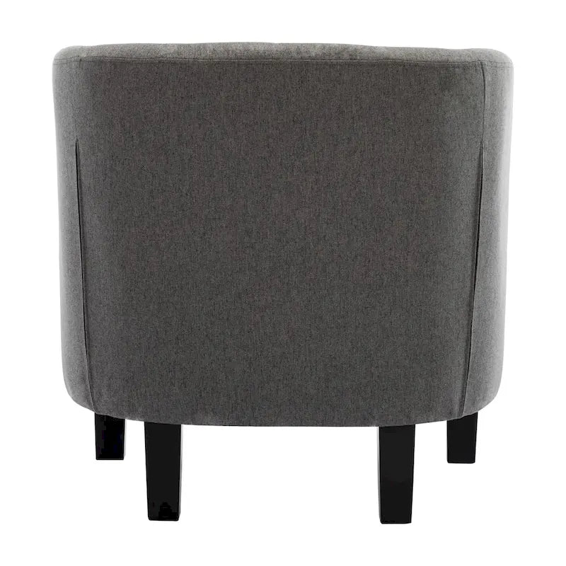 Fauteuil club en lin capitonné, jaune / gris foncé / bleu / gris clair, une place