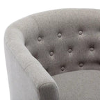Fauteuil club en lin capitonné, jaune / gris foncé / bleu / gris clair, une place