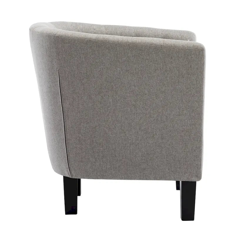 Fauteuil club en lin capitonné, jaune / gris foncé / bleu / gris clair, une place