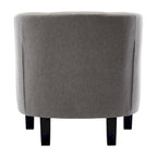 Fauteuil club en lin capitonné, jaune / gris foncé / bleu / gris clair, une place