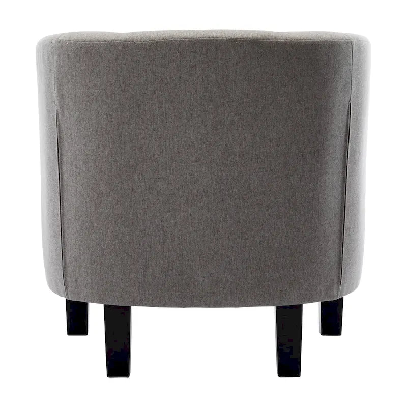 Fauteuil club en lin capitonné, jaune / gris foncé / bleu / gris clair, une place