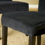 Chaises de salle à manger capitonnées en velours, noir / gris / rose, lot de 2