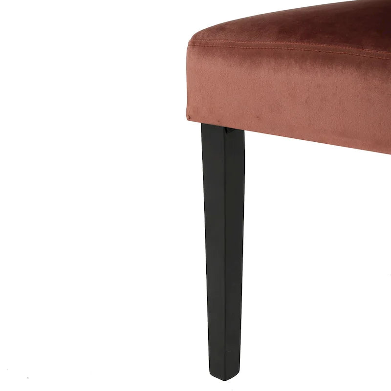 Chaises de salle à manger capitonnées en velours, noir / gris / rose, lot de 2