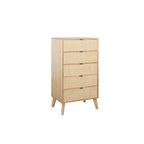 Commode 5 tiroirs en rotin naturel, simple