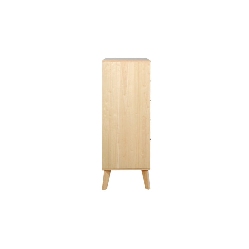 Commode 5 tiroirs en rotin naturel, simple