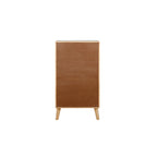 Commode 5 tiroirs en rotin naturel, simple