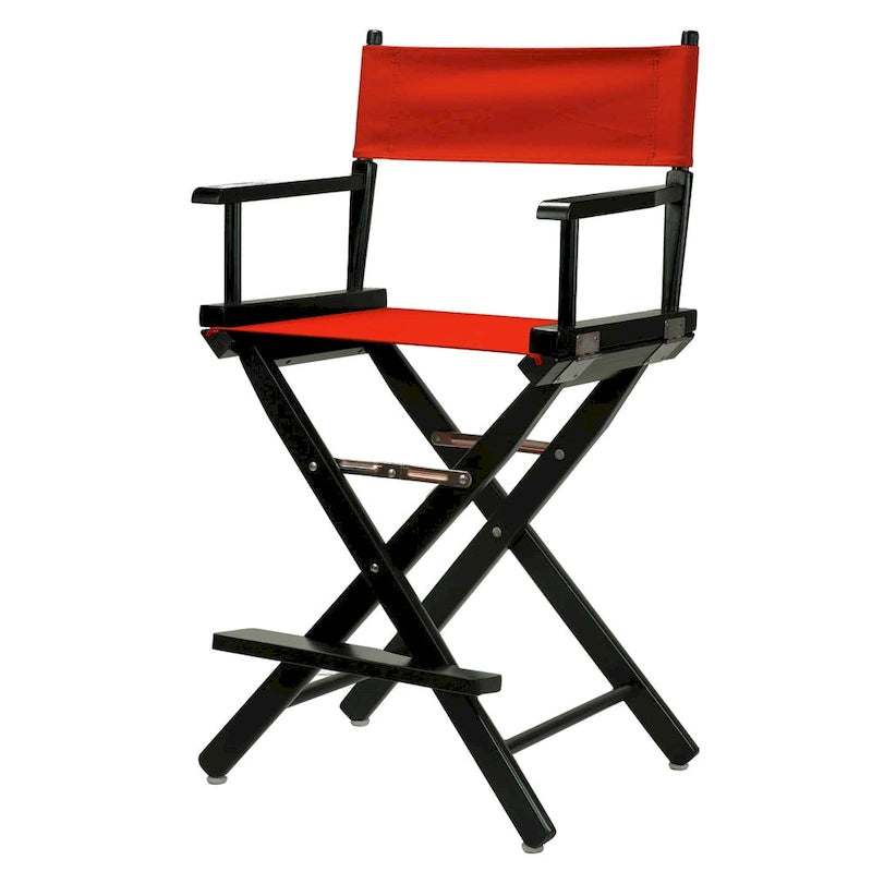 Chaise de réalisateur pliable multicolore, cadre en bois, siège unique