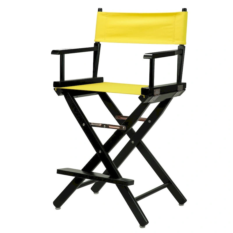 Chaise de réalisateur pliable multicolore, cadre en bois, siège unique