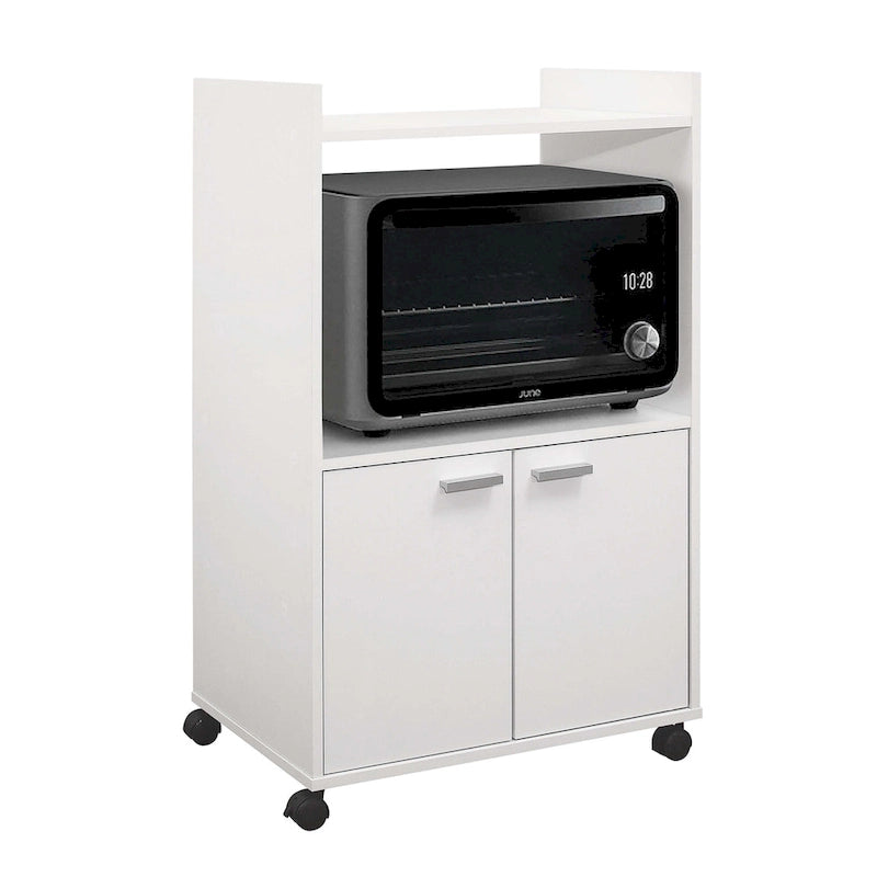 Dessertes micro-ondes 2 portes blanches, assemblage par une seule personne