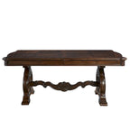 Table de salle à manger traditionnelle en pacanier chaud, pour 8 personnes, extensible