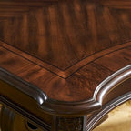 Table de salle à manger traditionnelle en pacanier chaud, pour 8 personnes, extensible