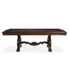 Table de salle à manger traditionnelle en pacanier chaud, pour 8 personnes, extensible