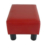 Petit Pouf/Repose-pieds 1 place en Faux Cuir Rouge