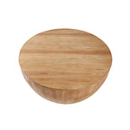Table basse tonneau en bois naturel avec rangement, 90 cm