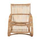 Fauteuil d'appoint en rotin brun naturel, style bohème, une place