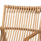 Fauteuil d'appoint en rotin brun naturel, style bohème, une place