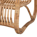 Fauteuil d'appoint en rotin brun naturel, style bohème, une place