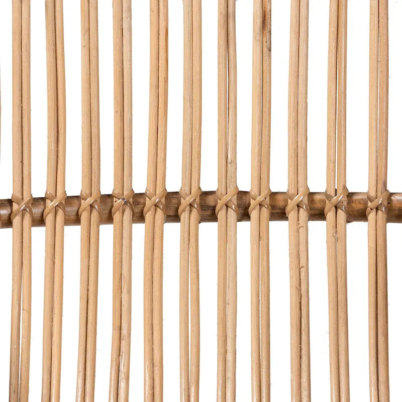 Fauteuil d'appoint en rotin brun naturel, style bohème, une place