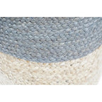 Pouf rond en jute gris – Siège individuel / Repose-pieds