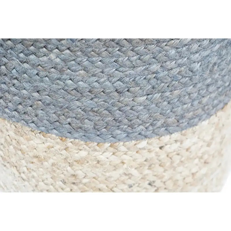 Pouf rond en jute gris – Siège individuel / Repose-pieds