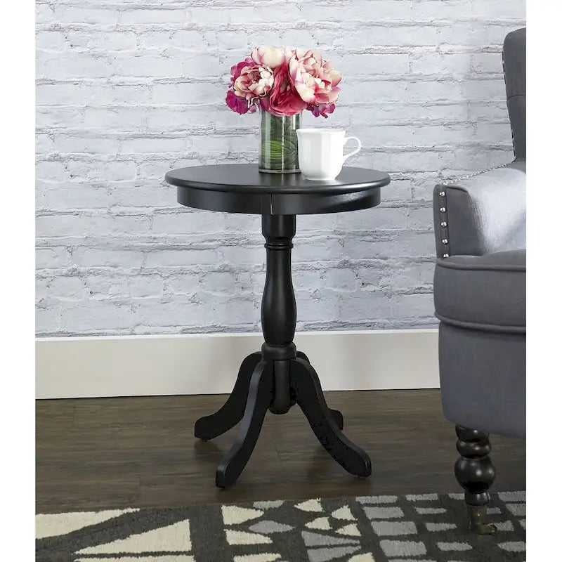 Table d'appoint ronde noire, style contemporain, pour 1 personne