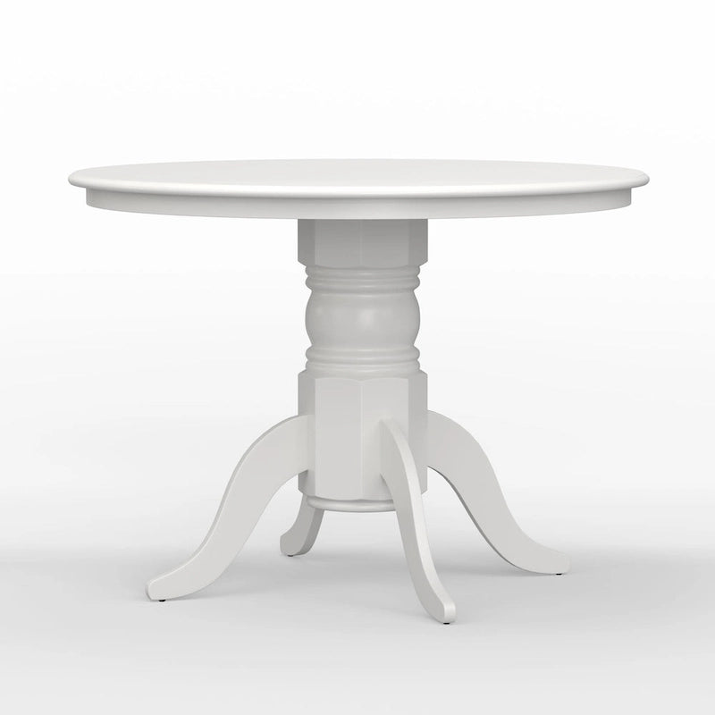 Table de salle à manger ronde à pied central en bois massif de 42 po – Noir / Blanc / Noyer foncé, 4 places