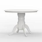 Table de salle à manger ronde à pied central en bois massif de 42 po – Noir / Blanc / Noyer foncé, 4 places
