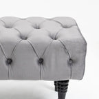 Banquette repose-pieds capitonnée beige/bleue/grise/gris clair, banc d'entrée et de chambre à une place