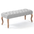Banquette repose-pieds capitonnée beige/bleue/grise/gris clair, banc d'entrée et de chambre à une place