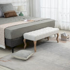 Banquette repose-pieds capitonnée beige/bleue/grise/gris clair, banc d'entrée et de chambre à une place