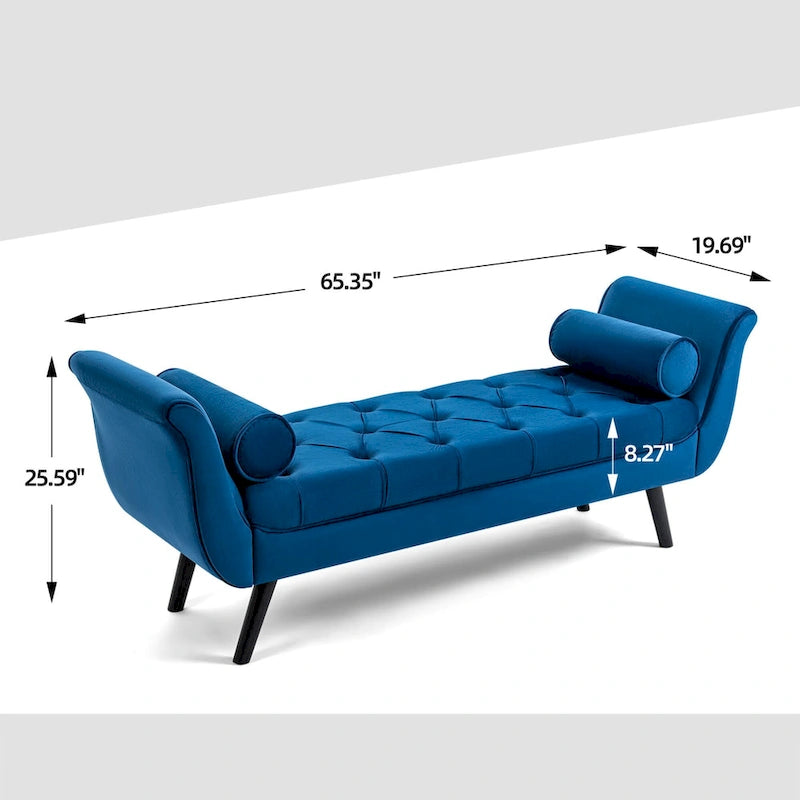 Banquette repose-pieds capitonnée beige/bleue/grise/gris clair, banc d'entrée et de chambre à une place