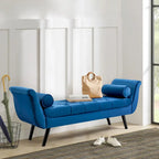 Banquette repose-pieds capitonnée beige/bleue/grise/gris clair, banc d'entrée et de chambre à une place