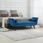 Banquette repose-pieds capitonnée beige/bleue/grise/gris clair, banc d'entrée et de chambre à une place