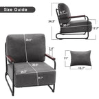 Fauteuil d'appoint en similicuir marron/gris/selle avec pieds en acier, lot de 2