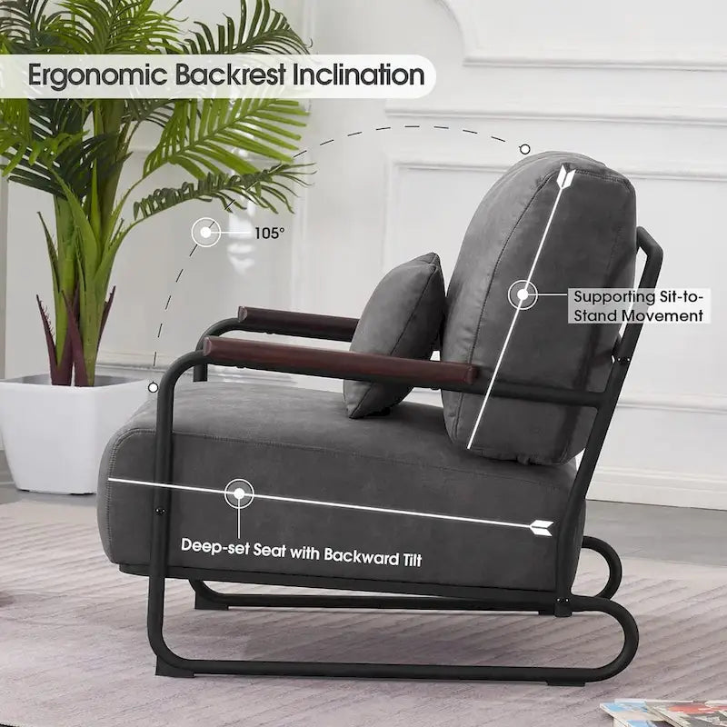 Fauteuil d'appoint en similicuir marron/gris/selle avec pieds en acier, lot de 2