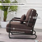 Fauteuil d'appoint en similicuir marron/gris/selle avec pieds en acier, lot de 2