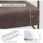 Fauteuil d'appoint en similicuir marron/gris/selle avec pieds en acier, lot de 2
