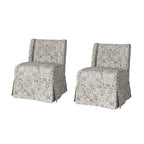 Chaises d'appoint de transition géométriques/turquoises/noires/damassées sans accoudoirs, lot de 2