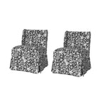Chaises d'appoint de transition géométriques/turquoises/noires/damassées sans accoudoirs, lot de 2