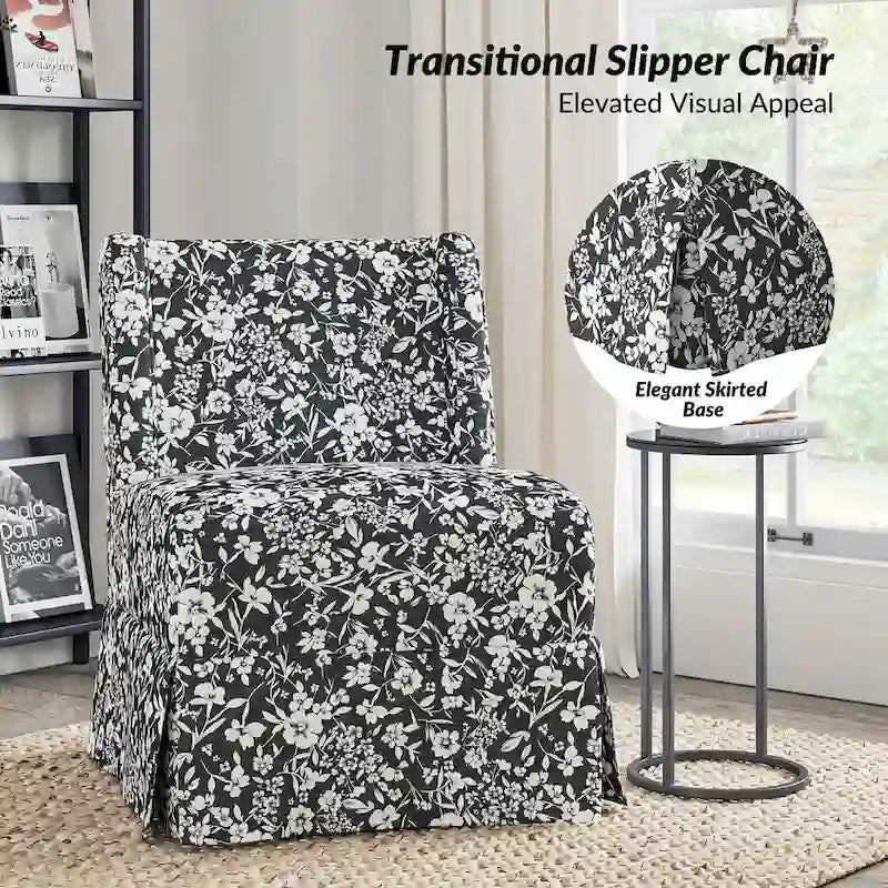 Chaises d'appoint de transition géométriques/turquoises/noires/damassées sans accoudoirs, lot de 2