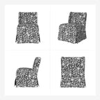 Chaises d'appoint de transition géométriques/turquoises/noires/damassées sans accoudoirs, lot de 2