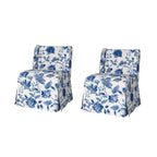 Chaises d'appoint de transition géométriques/turquoises/noires/damassées sans accoudoirs, lot de 2