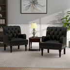 Fauteuil d'appoint en similicuir beige/marron/noir, dossier capitonné, garniture cloutée, assise individuelle