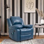 Fauteuil inclinable de massage en similicuir, Monoplace – Bleu / Orange / Marron
