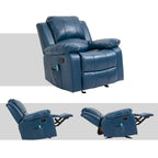 Fauteuil inclinable de massage en similicuir, Monoplace – Bleu / Orange / Marron