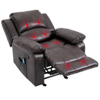 Fauteuil inclinable de massage en similicuir, Monoplace – Bleu / Orange / Marron